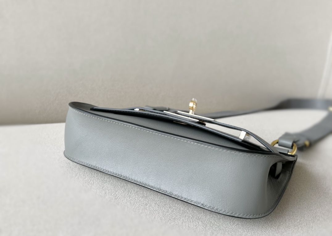 Hermes Jypsiere Mini Shoulder Bag In Grey Swift Leather